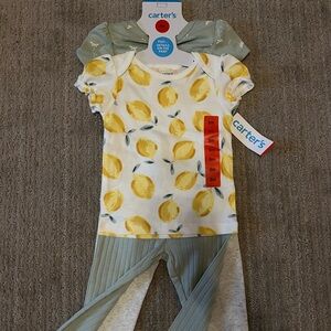 Carter's Yellow Lemon Print Set with Bow